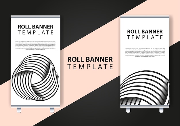 Roll up brochure flyer banner design modello verticale vettore,insegna verticale banner design