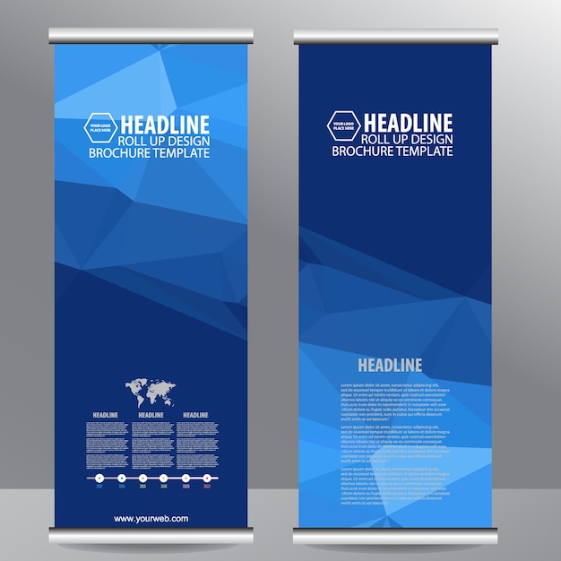 Vettore arrotolare la progettazione di banner business flyer brochure