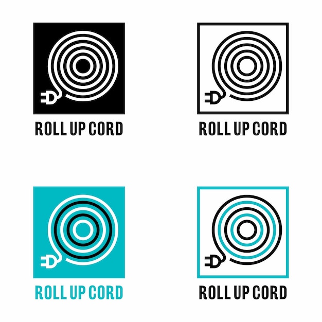 Roll up cord vector information sign