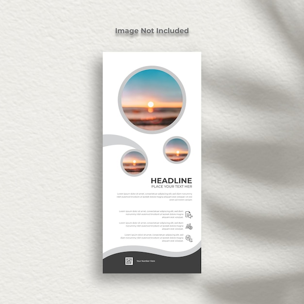 Vector roll-up display standee-sjabloon voor presentatiedoeleinden en reclame voor zakelijke roll-up banner