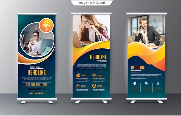 roll-up display standee-sjabloon voor presentatiedoeleinden en reclame