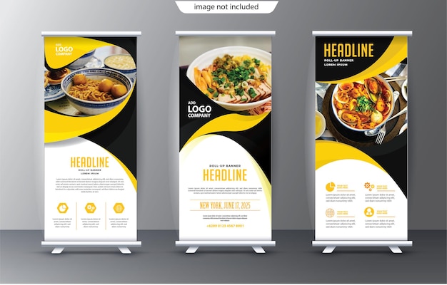 Roll-up display standee-sjabloon voor presentatiedoeleinden en reclame