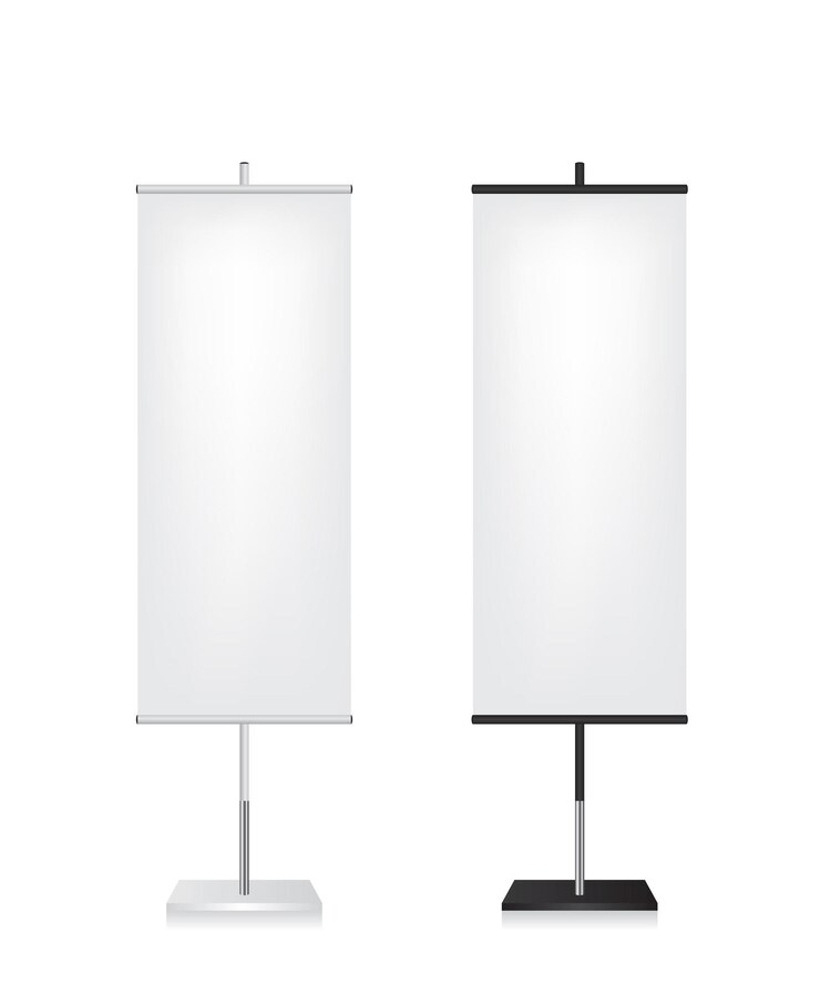 Vector roll up flags banner