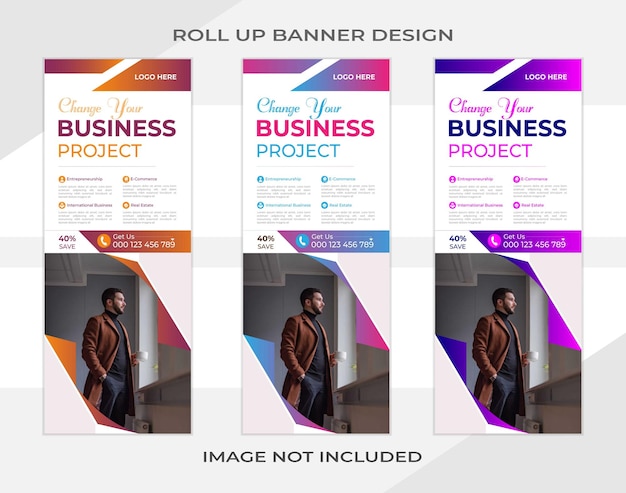 Roll up poll up banner design template