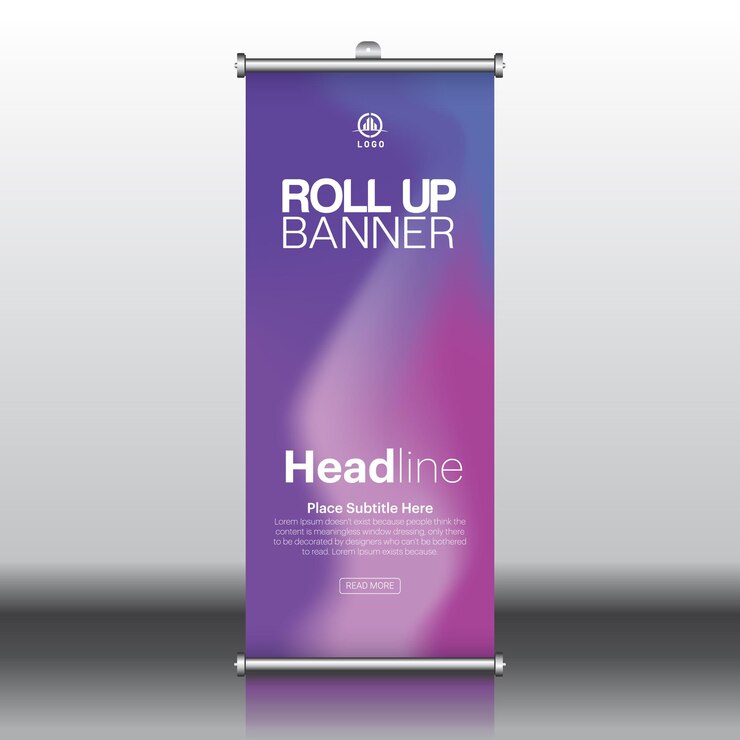 Vector roll up roll up banner rollup banner brochure flyer banner design template vector roll up design