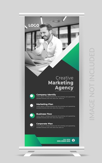 Roll-up stand banner en marketing pull-up banner ontwerpsjabloon