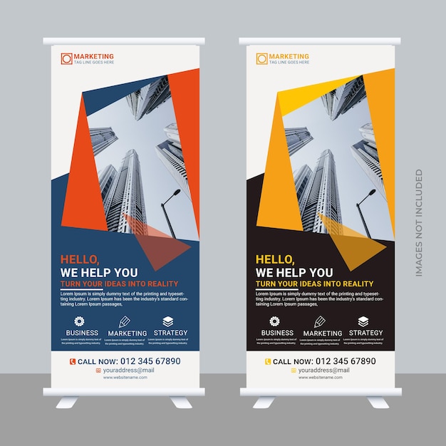 Roll up  stand banner template design