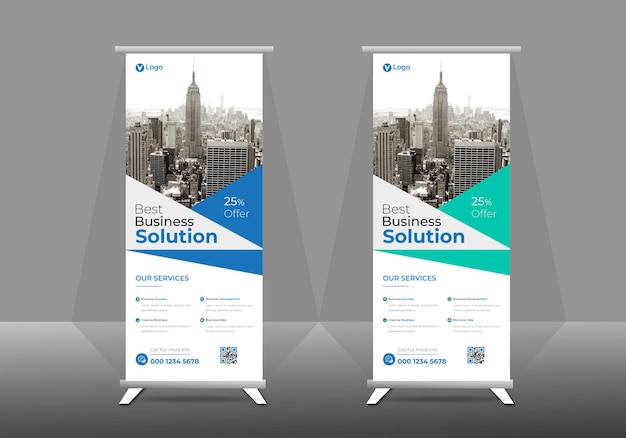 Roll up standee banner design template for your business