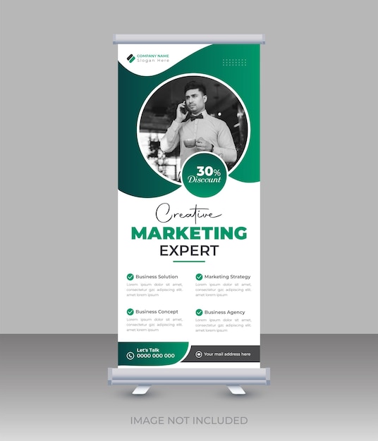 Roll up standee banner template for presentation purpose design