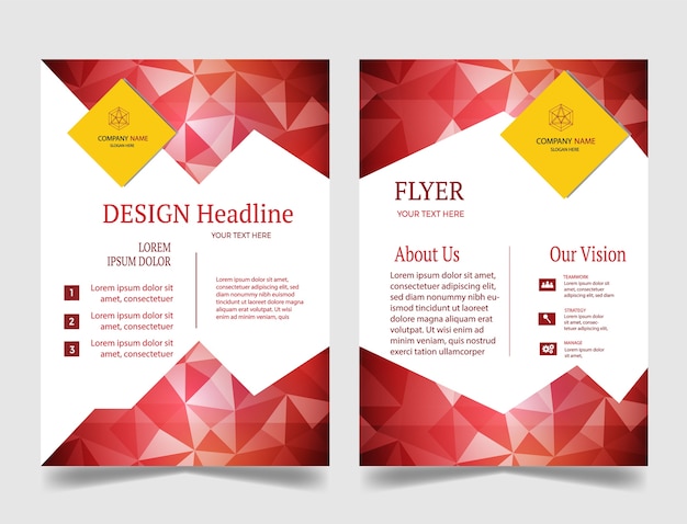 Roll up template design yellow and red.