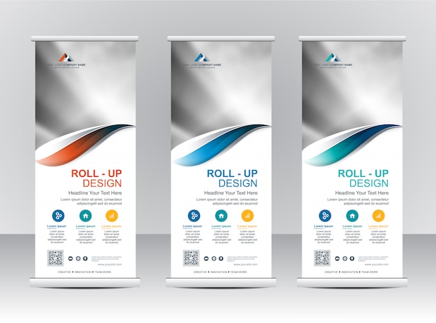 Vector roll up xbanner standaard sjabloonontwerp