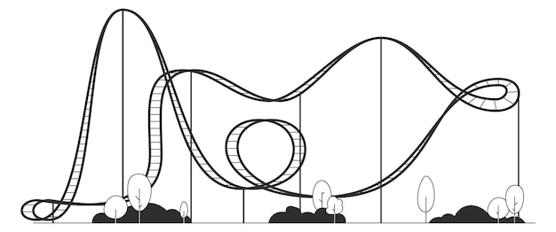 Roller coaster black icon Fast funfair ride