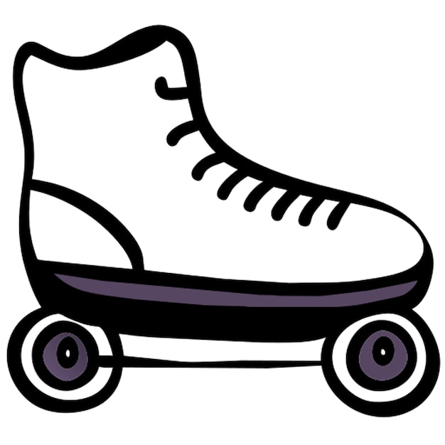 Vector roller derby icon doodle fill