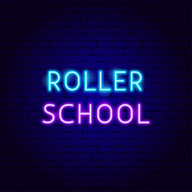 Roller School Neon Text