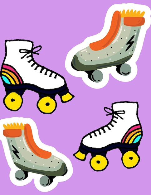 Vector roller skate model, cartoon illustration image