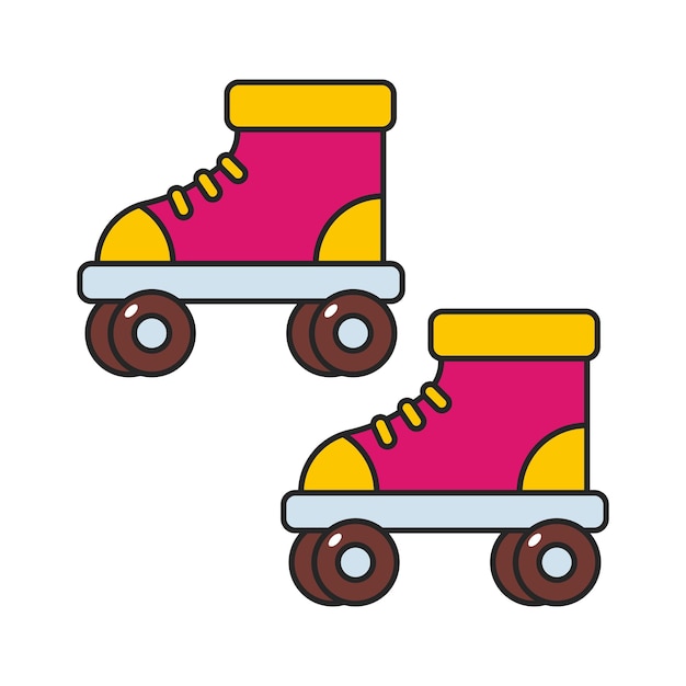 Roller skate sticker vector cartoon illustration isolated on a white background