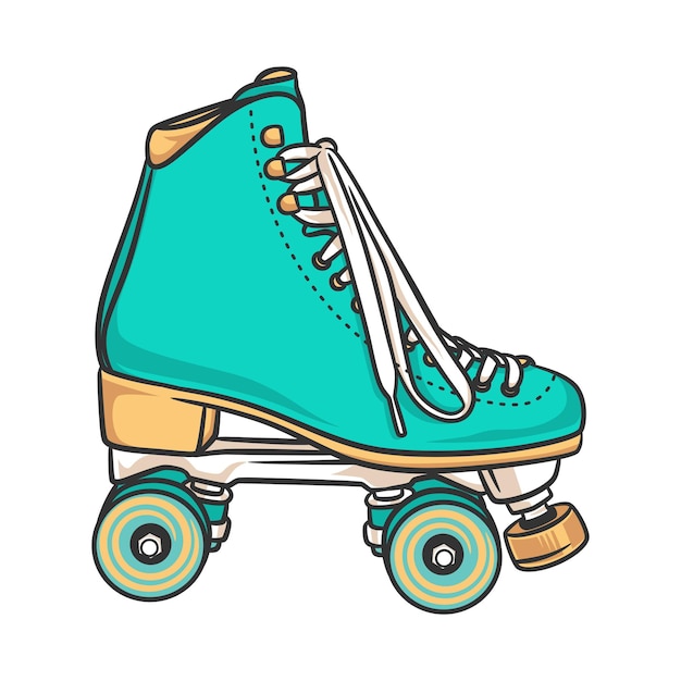 Vector roller skate style fun sport