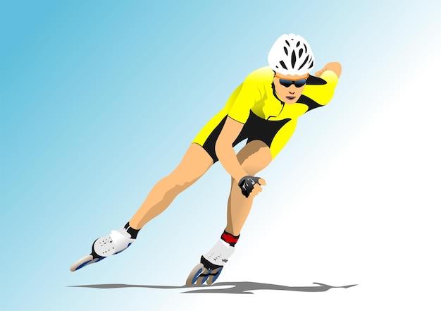 Vector roller skater illustration silhouette