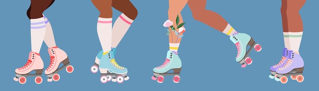 Vector roller skates and legs.