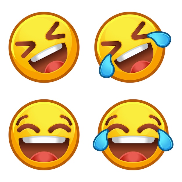 Vector rolling on the floor laughing rofl emoji funny to tears emoticon 3d stylized vector icon