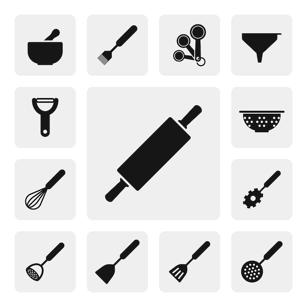 Rolling pin flat web icon sign silhouette solid black icon vector design. cooking, kitchen icon set