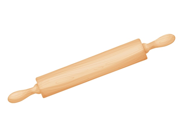 Vector rolling pin tool for baking pizza cookies bread