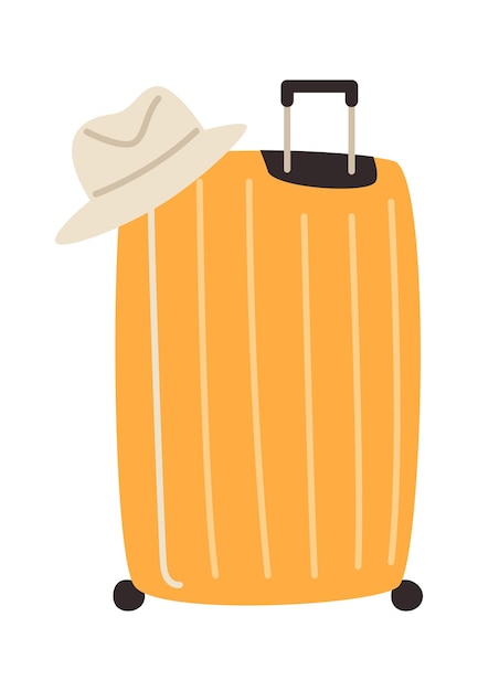 Rolling travel suitcase with hat