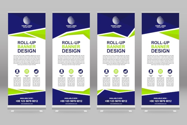 Raccolta di modelli di design banner rollup per la promozione aziendale