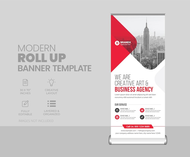 Modello di progettazione banner rollup