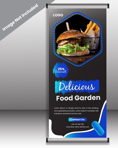 Rollup Banner-ontwerpsjabloon voor eten en restaurant