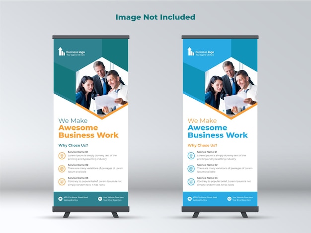 Rollup banner template design for corporate agency and business rack card or dl flyer