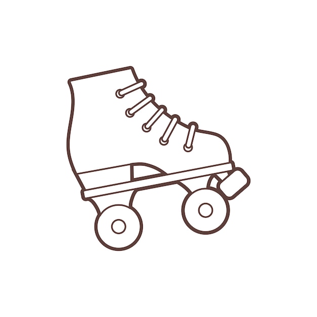 Rolschaatsen. Lineaire vectorillustratie