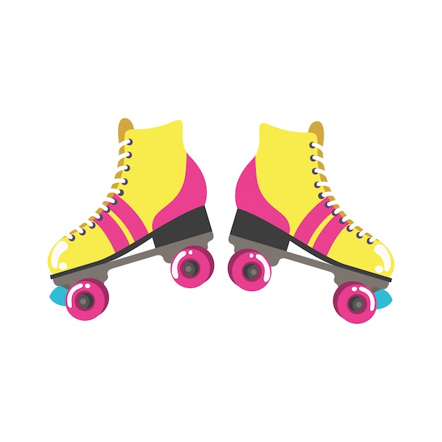 Rolschaatsen pop-art pictogram