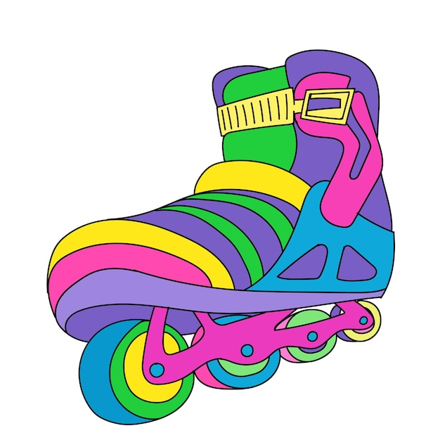 Vector rolschaatsen vol heldere kleuren vector illustratie