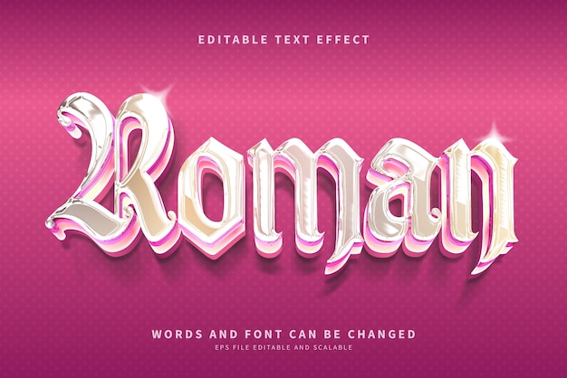 Effetto di testo editabile in stile 3d romano