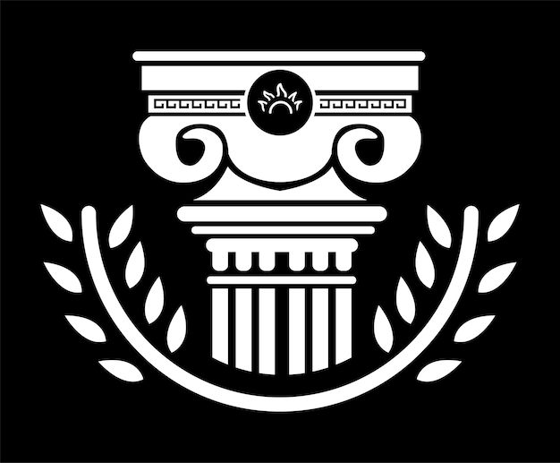 Вектор Столбы римского здания создают элегантный и прочный логотип