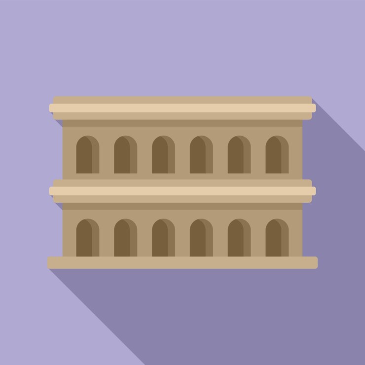 Vector roman coliseum building representing italian culture and history