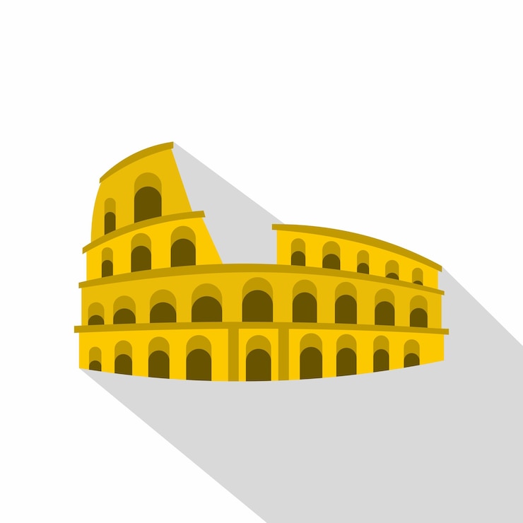 Vector roman colosseum icon flat illustration of colosseum vector icon for web