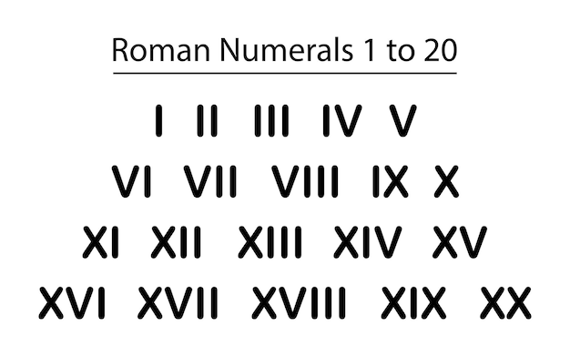 ローマ数字グラフ 1 ～ 20 ベクトル アイコン番号 eps 10 ベクトル