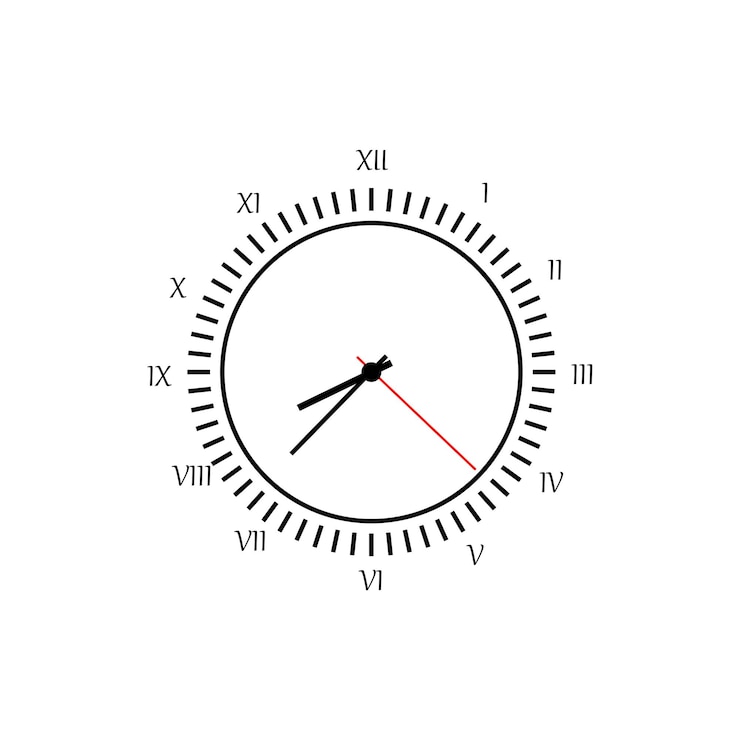 Vector roman numeral clock face vector illustration