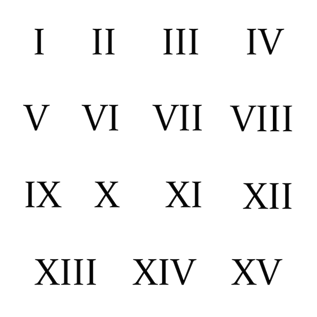 ローマ数字 1~15