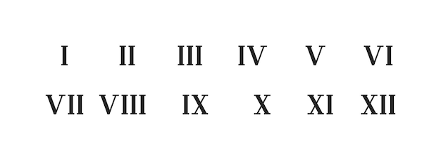 ローマ数字セット。ベクター EPS 10