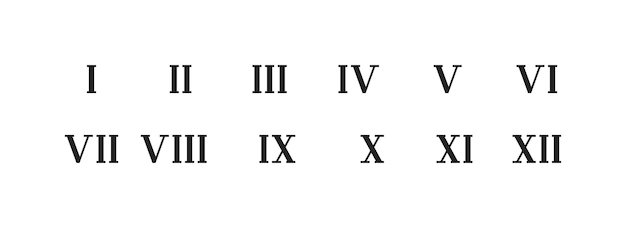 Vettore set di numeri romani. eps vettoriale 10