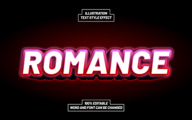 Vector romance 3d bold text style effect