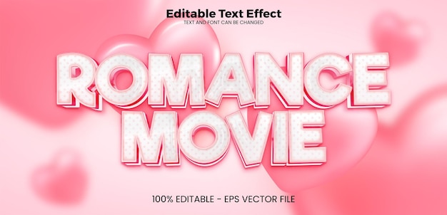 Романтика Редактируемый текстовый эффект 3d шаблон текстового эффекта