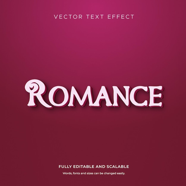 Romance teksteffect bewerkbare vector