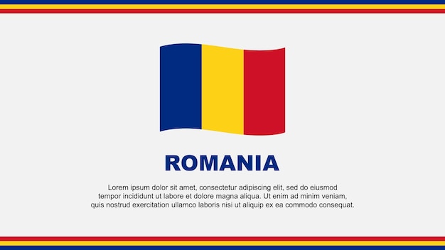 Romania Flag Abstract Background Design Template Romania Independence Day Banner Social Media Vector Illustration Romania Design