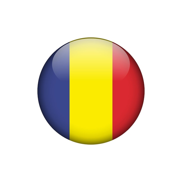 Romania Flag Circle Button Vector Template