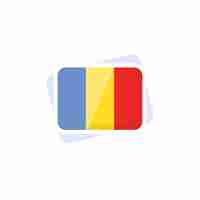 Vector romania flag icon and illustration