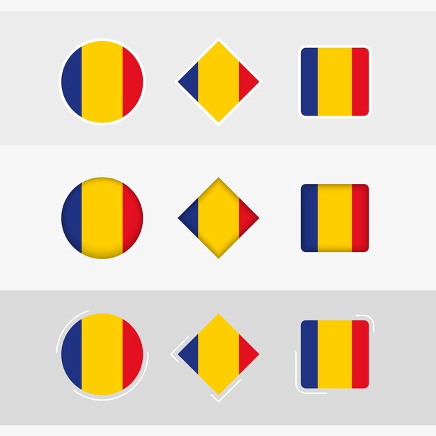 ベクトル ルーマニアの旗のアイコンは、ルーマニアのベクトル旗を設定します